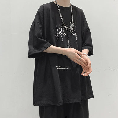 Camiseta Hombre Suelta Manga Corta - Diseño Moderno