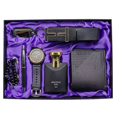 Set de 6 Accesorios Esenciales: Cinturón, Reloj, Bolígrafo, Collar, Perfume y Power Bank - Image 3