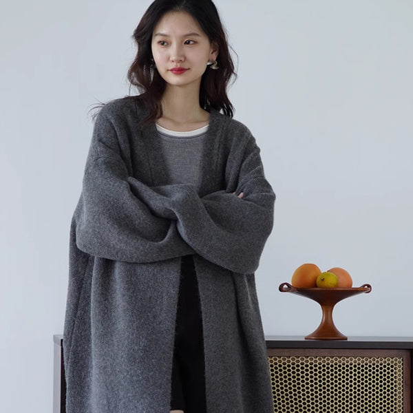 Cardigan Largo Tejido Suelto para Mujer - Abrigo Acogedor