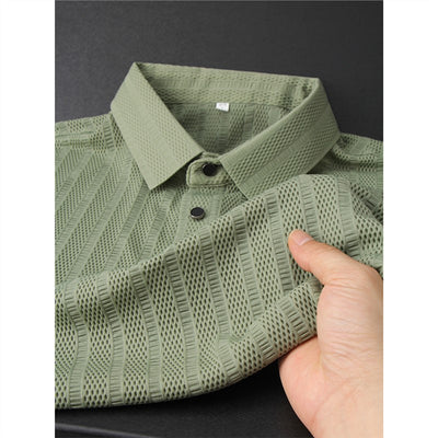 Polo Hombre Ice Silk Malla Transpirable - Diseño Moderno Hueco - Image 6