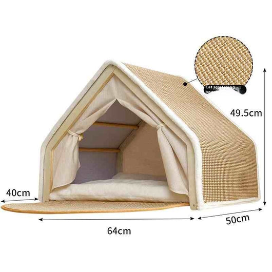 Carpa Rascador para Gatos con Tablero Sisal Resistente al Viento - Image 3