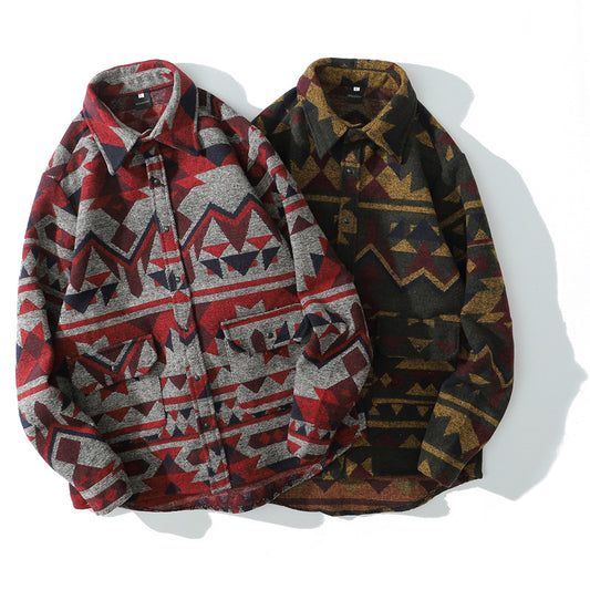 Abrigo Retro de Lana Gruesa Holgado para Hombre