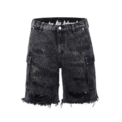 Shorts Deshilachados con Cortes y Flecos Deslavados - Image 7
