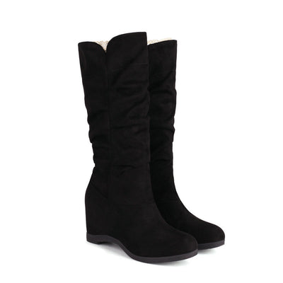 Botas Plataforma de Ante para Mujer - Estilo Alto y Versátil - Image 9