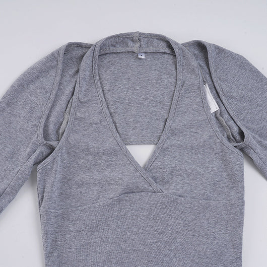 Camiseta Halter Ajustable con Manga Larga y Cintura Marcada - Image 16