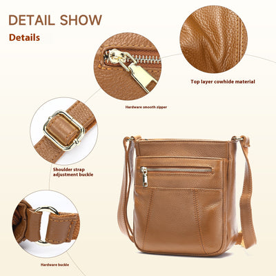 Bolso Mensajero de Cuero Genuino Primera Capa para Mamás Modernas - Image 3