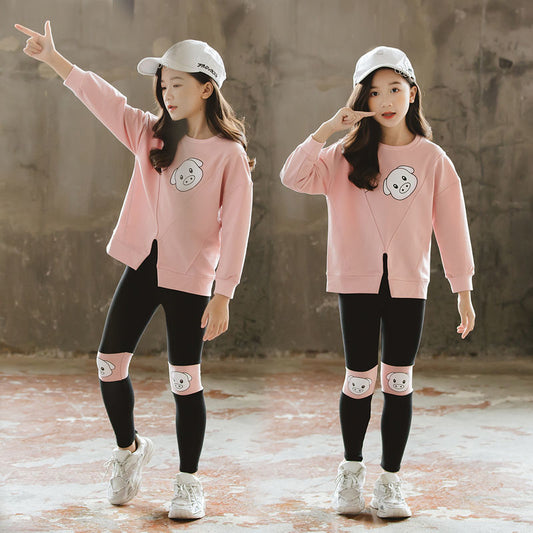 Conjunto Deportivo Niña dos Piezas con Sudadera Manga Larga
