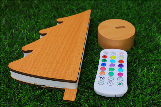 Lámpara LED de Árbol Navideño Plegable de Madera con Luces Coloridas - Image 6