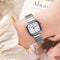 Reloj de Acero Inoxidable Cuadrado Elegante con Movimiento de Cuarzo