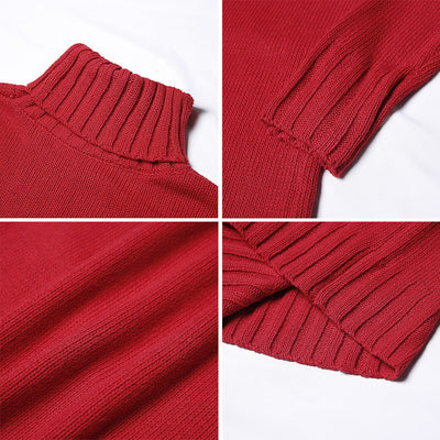 Suéter Cuello Alto Ajustado para Hombre y Adolescente - Tejido Cálido Invierno - Image 4