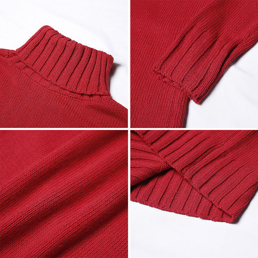 Suéter Cuello Alto Ajustado para Hombre y Adolescente - Tejido Cálido Invierno - Image 4