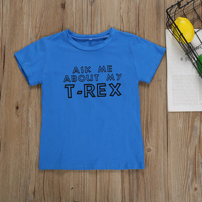 Playera de Algodón Infantil con Dinosaurio Cartoon Divertido y Máscara - Image 2