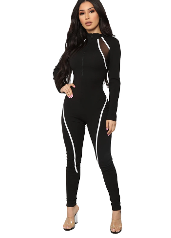 Jumpsuit Tejido a Rayas de Manga Larga para Mujer - Versátil y Elegante - Image 5