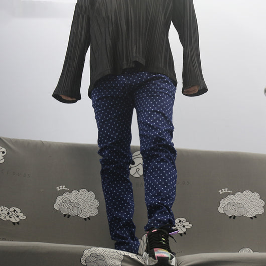 Pantalones Slim con Estampado de Lunares para Hombre - Image 8