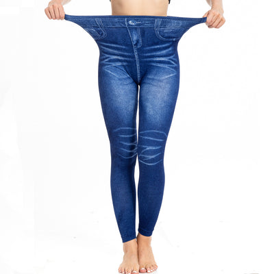 Leggings de Mezclilla Estampados con Pliegues - Comodidad y Estilo - Image 24