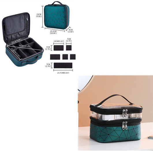 Bolsa Cosmética Cuadrada Impermeable Gran Capacidad con Diseño Diamante