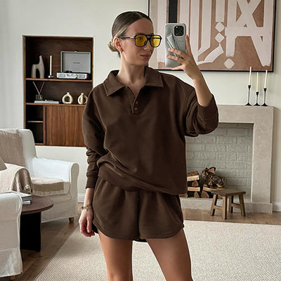 Conjunto Deportivo Polo y Shorts para Otoño e Invierno