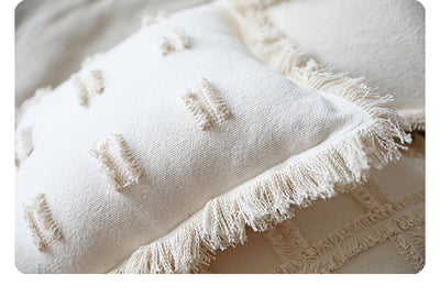 Funda de Almohada Artesanal Algodón y Lino Estilo Minimalista - Image 4
