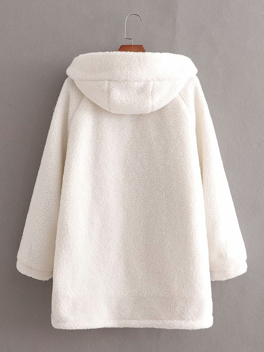 Chaqueta de Lana Suelta con Capucha para Mujer - Image 4
