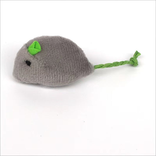 Seven colorful plush mouse cat toys with different colored bodies, ears, and tails, arranged in a circle. - Image 3