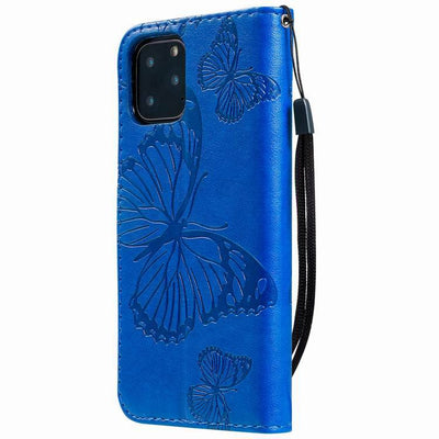 Funda de Cuero para Teléfono con Mariposa 3D, Soporte de Tarjetas y Cordón - Image 8