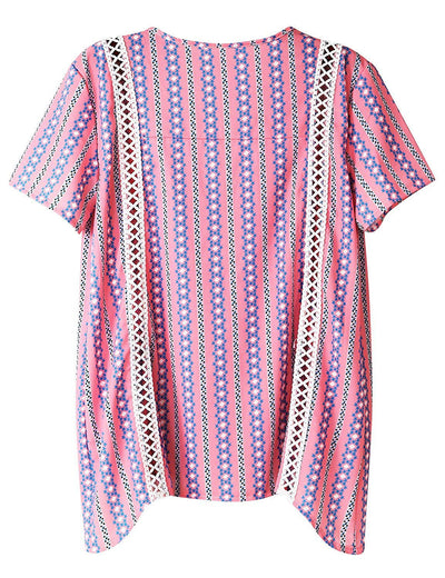 Blusa Estampada Cuello V Manga Corta Ajustada - Image 12