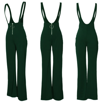 Pantalón Acampanado de Cintura Alta con Tirantes y Botones Grandes - Image 11