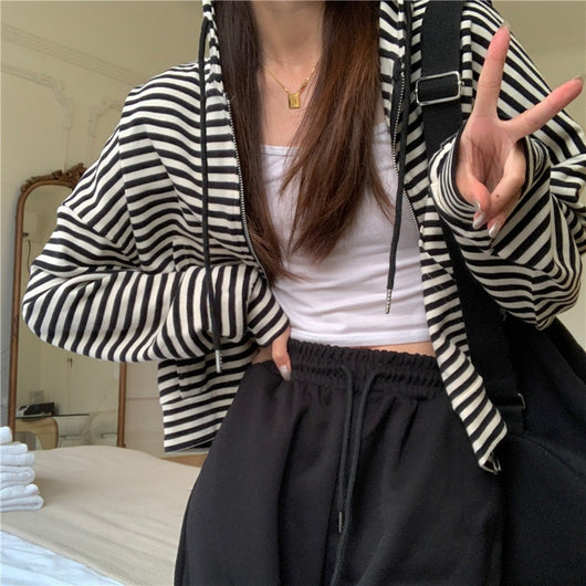 Chamarra Suelta Trendy con Capucha - Manga Larga Primavera Otoño - Image 29