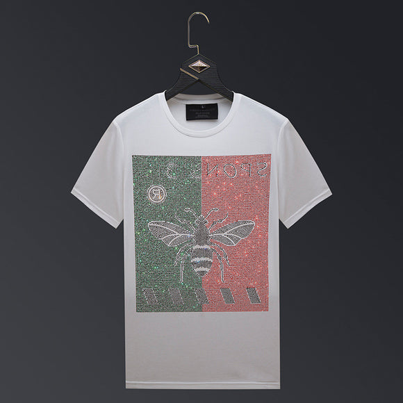 Playera Corta Lady Bee con Cristales Termoadheribles