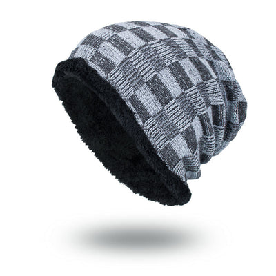 Gorro de Lana Tejida con Terciopelo - Contraste de Colores - Image 3