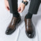 Zapatos de Cuero Puntiagudos Estilo Retro para Hombre Talla Grande
