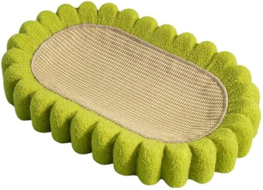 Rascador Ovalado para Gatos con Cuenco - Protector de Muebles y Nido Acogedor