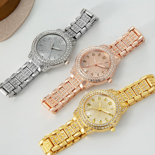 Reloj de Diamantes Digitales con Números Romanos y Brillantes para Mujer - Image 12