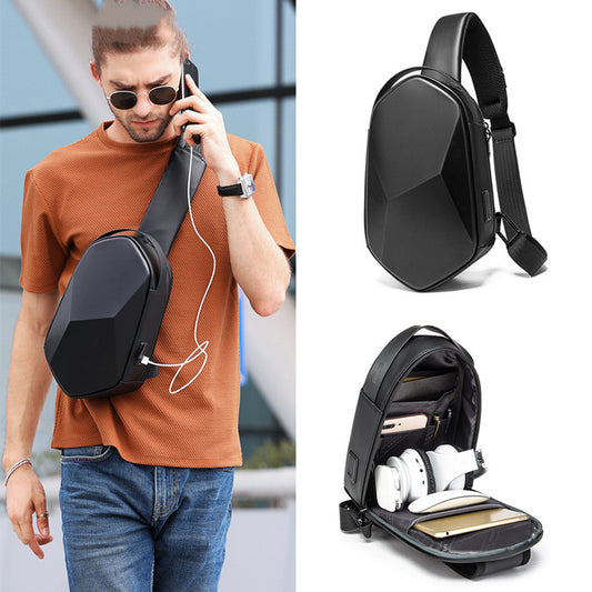 Mochila de Carga Dura con Diseño Geométrico para Hombre