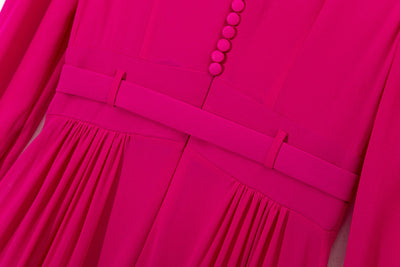Vestido Largo de Manga Larga con Cinturón para Mujer - Image 10