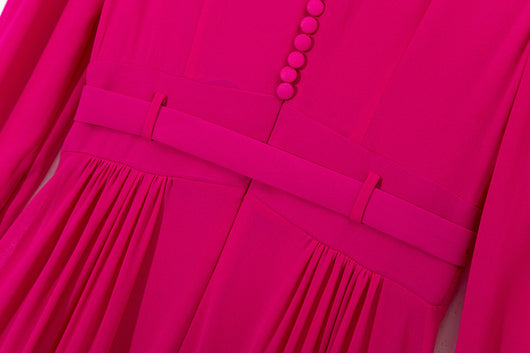 Vestido Largo de Manga Larga con Cinturón para Mujer - Image 10
