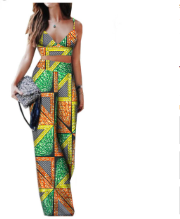 Conjunto de Dos Piezas con Estampado Africano para Mujer - Image 6