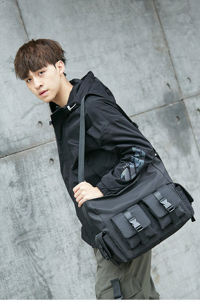 Bolsa Crossbody de Lona Utilitaria Estilo Japonés para Hombre - Image 9