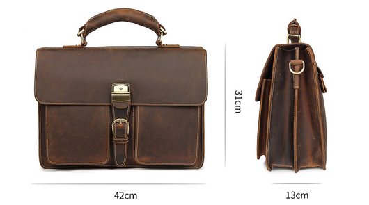 Maletín Ejecutivo de Cuero Vintage Crazy Horse para Hombre - Image 8