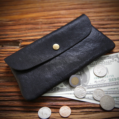 Billetera Retro de Cuero Genuino para Hombre - Ultradelgada y Artesanal - Image 2
