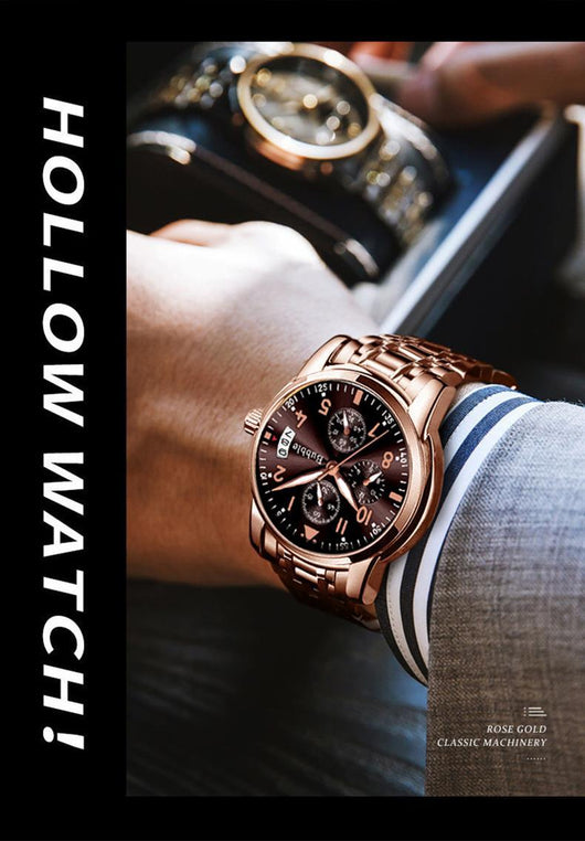 Reloj Automático de Cuarzo Luminoso Resistente al Agua con Seis Agujas para Hombre - Image 11