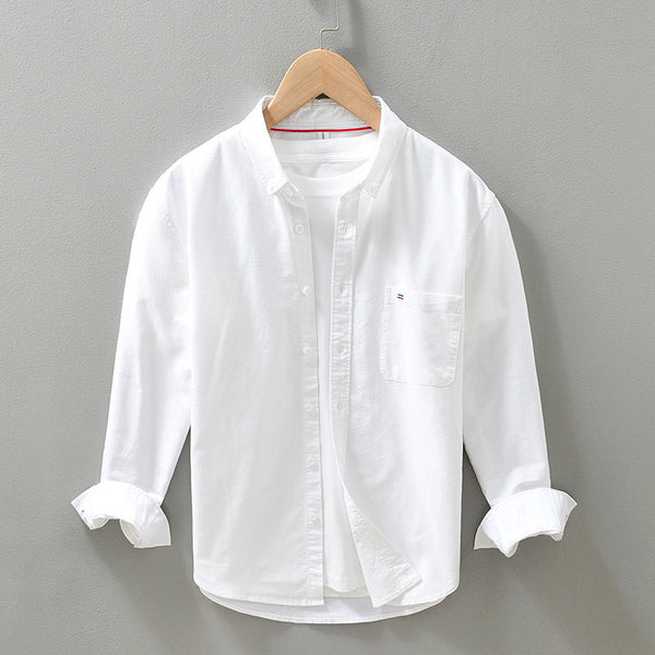 Camisa Oxford de Manga Larga para Hombre - Casual y Versátil - Image 6