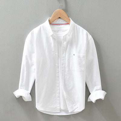 Camisa Oxford de Manga Larga para Hombre - Casual y Versátil - Image 6