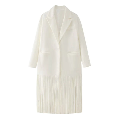 Abrigo de Lana con Flecos para Mujer - Estilo Urbano - Image 27
