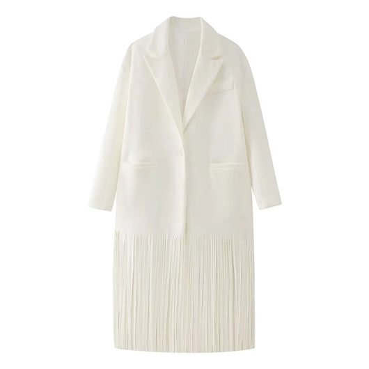 Abrigo de Lana con Flecos para Mujer - Estilo Urbano - Image 27