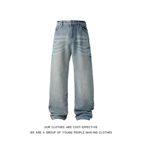 Jeans Rectos Anchos Estilo Americano para Hombre