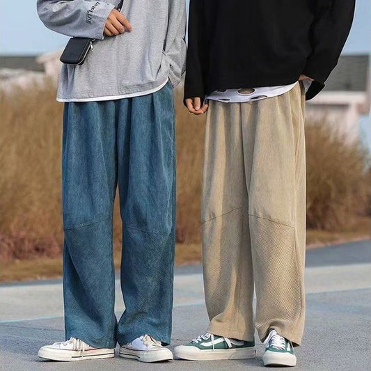 Pantalones Corduroy Holgados de Pierna Recta para Hombre - Primavera y Otoño