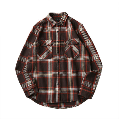 Camisa de Cuadros Gruesa Retro para Hombre con Manga Larga - Image 10