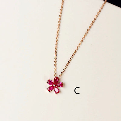 Collar Clavícula Diamante Rojo con Pendiente Rubí - Cadena Corta Elegante - Image 18