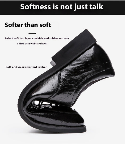 Zapatos de Cuero Cowhide Estilo Coreano Talla 36 - Punta Aguda Transpirables para Hombre - Image 9